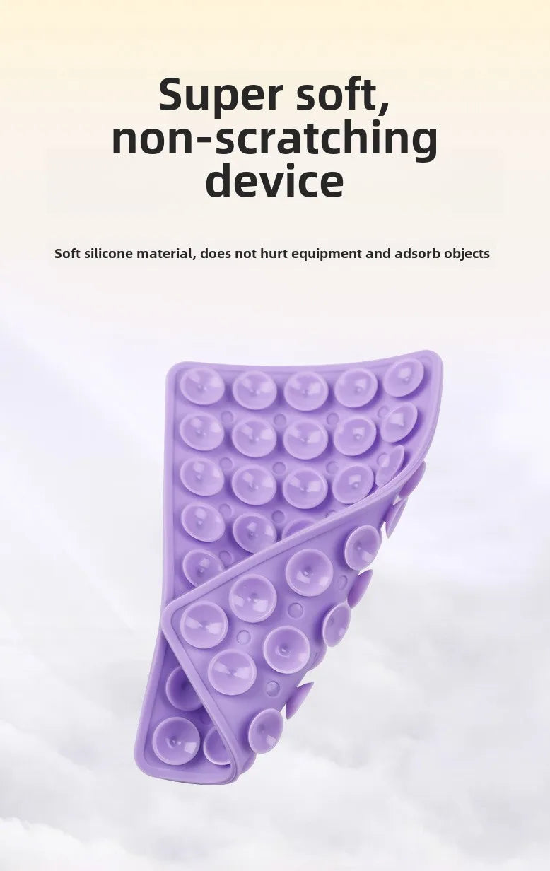 Double-Sided Suction Phone Holder, Silicone Wall Mount Stand, Hands-Free Grip