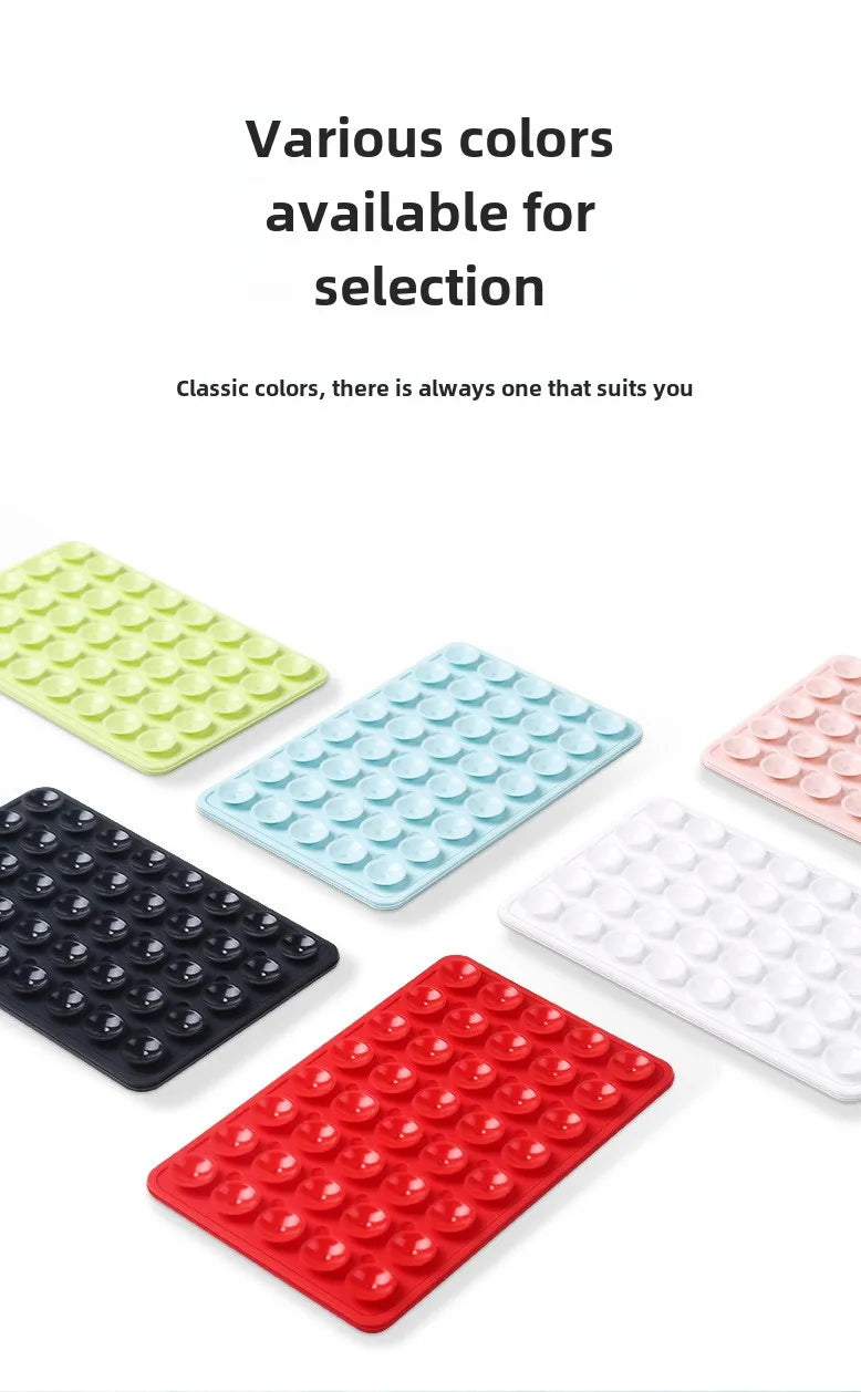 Double-Sided Suction Phone Holder, Silicone Wall Mount Stand, Hands-Free Grip