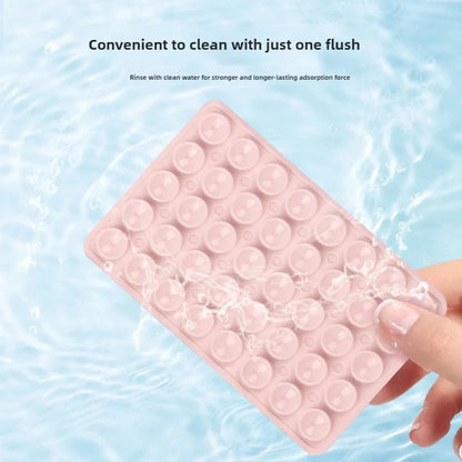 Double-Sided Suction Phone Holder, Silicone Wall Mount Stand, Hands-Free Grip