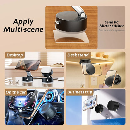 Foldable Vacuum Suction Cup Phone Holder – Double-Sided Magnetic Desk Stand for iPhone & Android